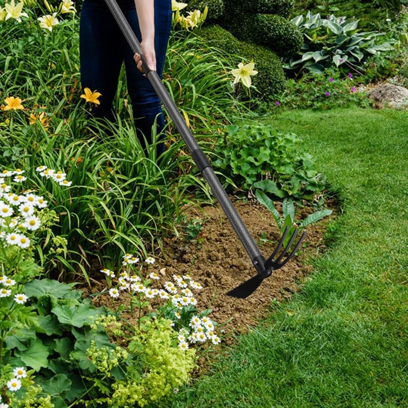 JAOTREL Hoe Garden Tool, 30 Inch Garden Hoe Long Handle for Weeding, Hoe Cultivator 2 in 1 Hand Garden Tools for Gardening Tools Planting - Image 5